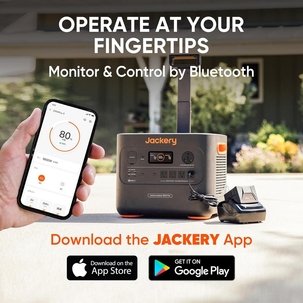 Jackery Portable Power Station Explorer 2000 Plus, Solar Generator with 2042Wh LiFePO4 Battery 3000W Output, Expandable to 24kWh 6000W, for Outdoor RV Camping & Emergency (Solar Panel Optional)