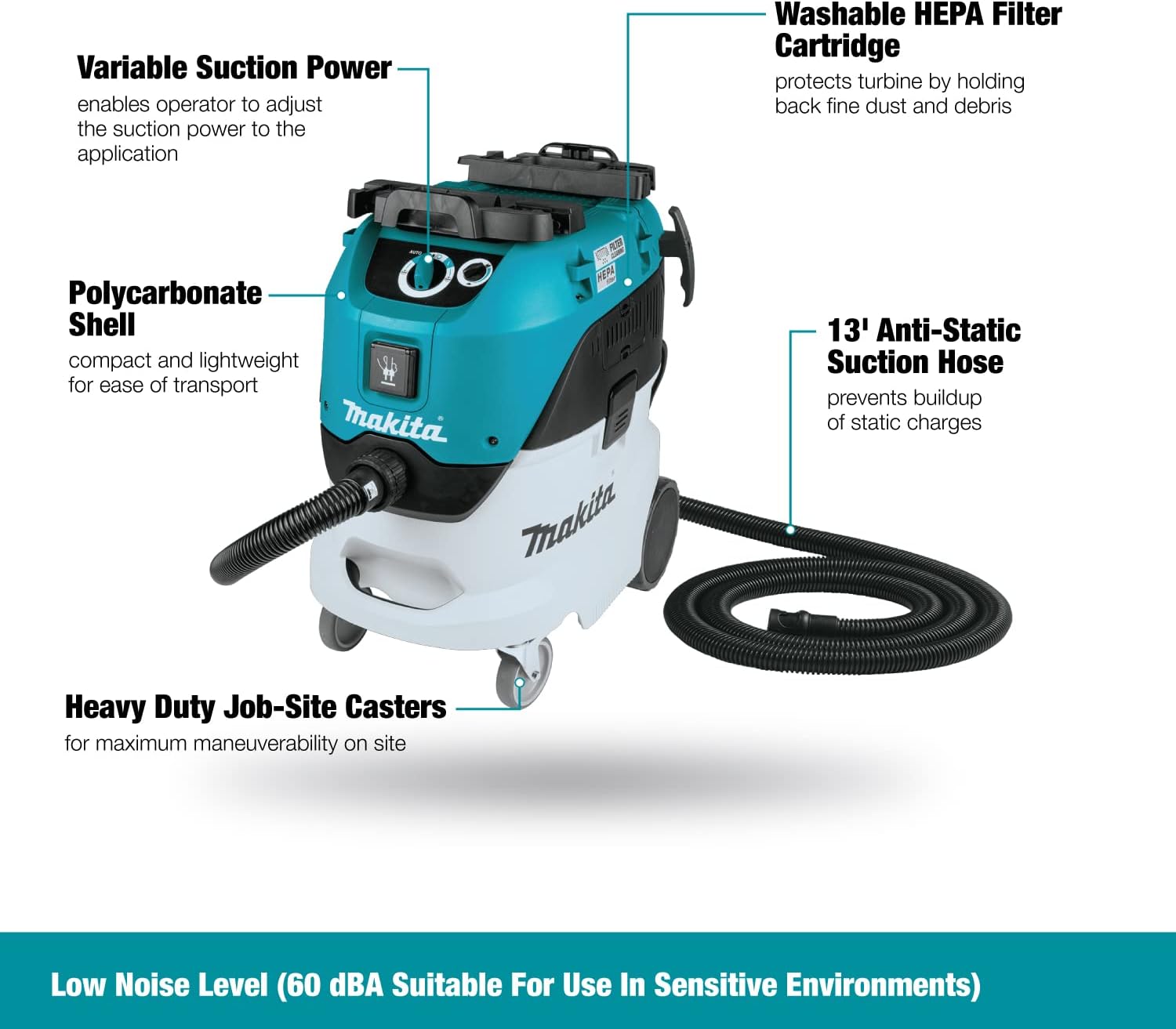 Makita VC4210L 11 Gallon Wet/Dry HEPA Filter Dust Extractor/Vacuum