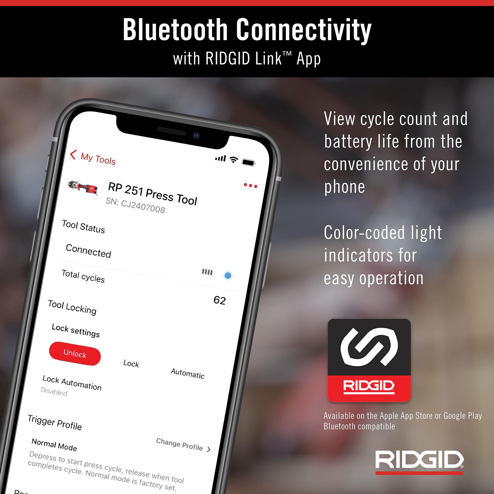 RIDGID 78148 RP 251 Compact Press Tool Battery Kit with ProPress Jaws (1/2" to 1-1/4"), In-Line Pressing Tool for Copper, Stainless Steel, PEX, and Carbon Steel