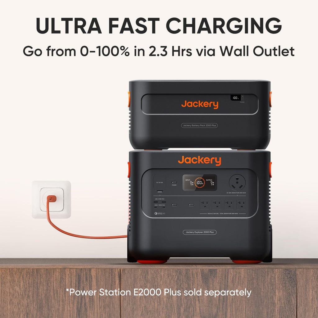 Jackery Portable Power Station Explorer 2000 Plus, Solar Generator with 2042Wh LiFePO4 Battery 3000W Output, Expandable to 24kWh 6000W, for Outdoor RV Camping & Emergency (Solar Panel Optional)