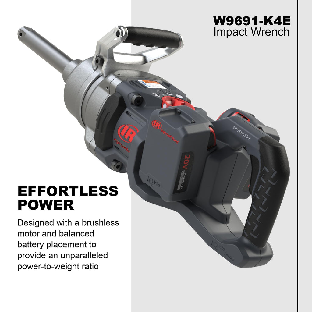 Ingersoll Rand W9691-K4E W9000 Series 20-Volt 1-Inch Cordless Impact Wrench Kit with Charger and 6-Inch Extended Anvil