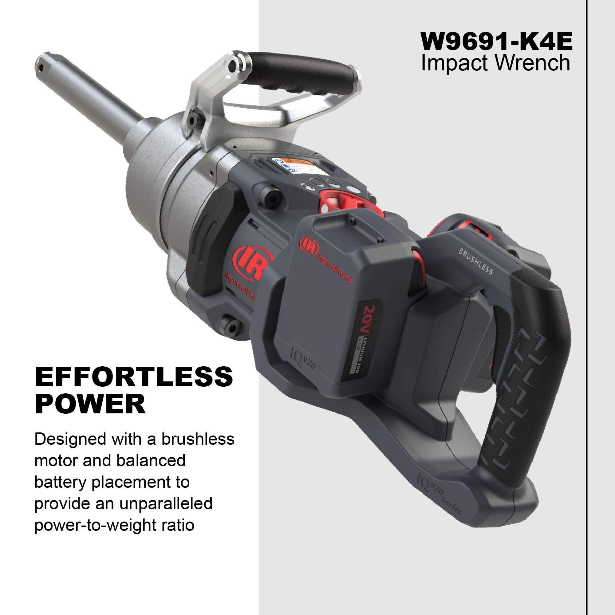 Ingersoll Rand W9691-K4E W9000 Series 20-Volt 1-Inch Cordless Impact Wrench Kit with Charger and 6-Inch Extended Anvil