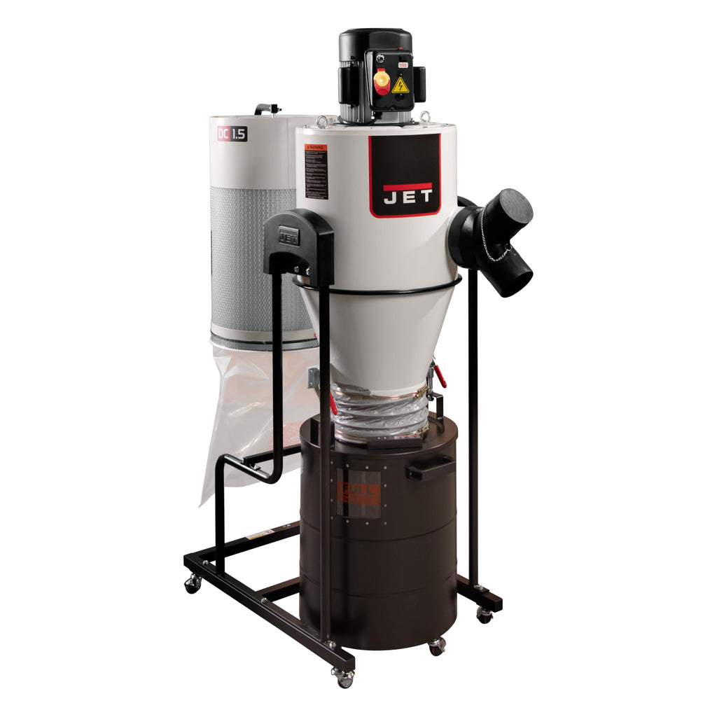 JET Cyclone Dust Collector, 2-Micron Filter, 1-1/2 HP, 115V 1Ph (Model JCDC-1.5)