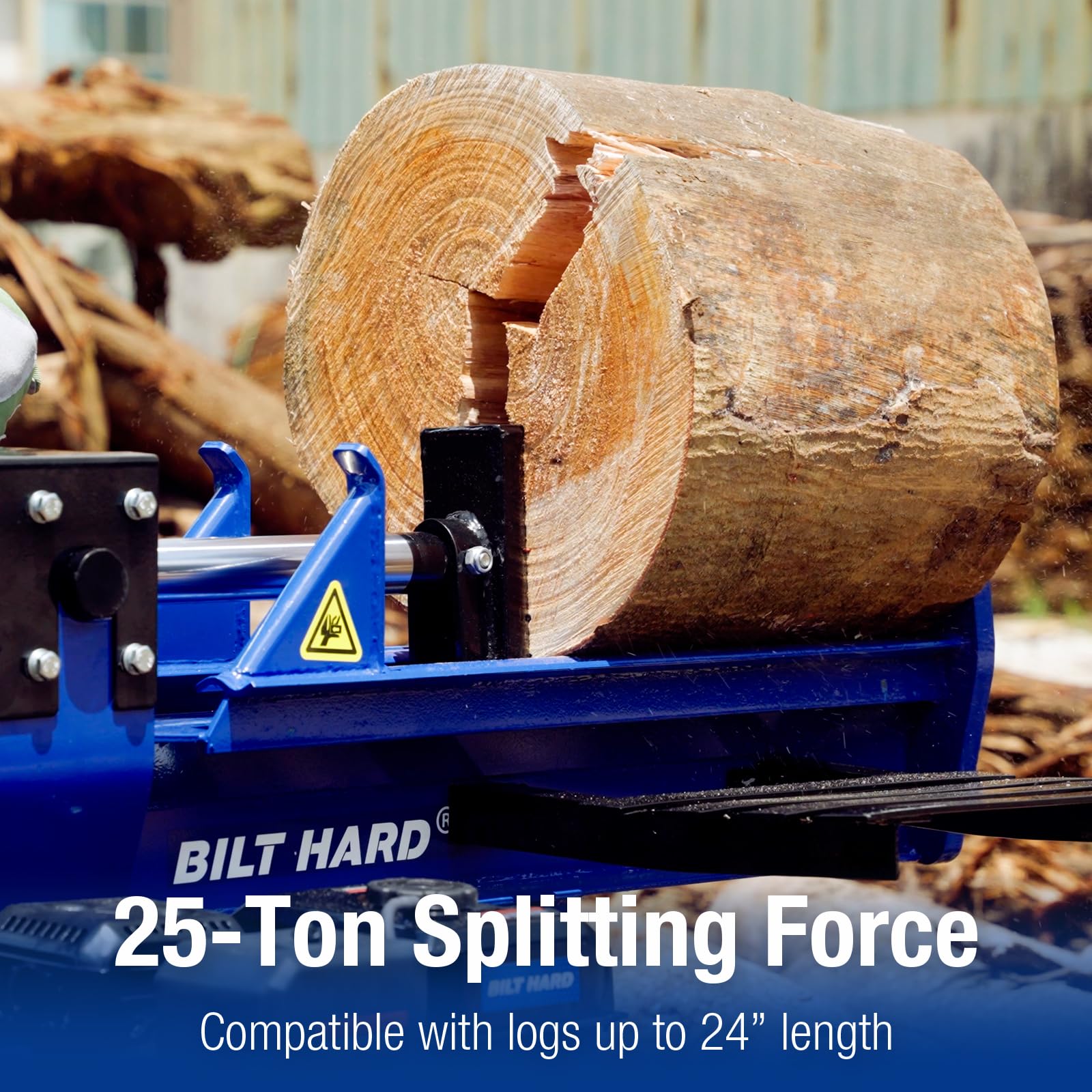 BILT HARD 25-Ton Horizontal/Vertical Log Splitter, Gas Wood Splitter with 209cc OHV Engine, 2" Ball Coupler, 16" DOT Tires, 2 Stage Gear Pump, Hydraulic Log Splitter, Firewood Splitting Machine