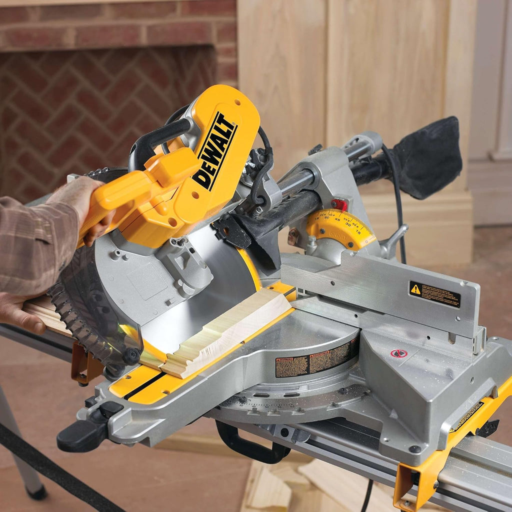 DEWALT Miter Saw, 12-inch Double Bevel Sliding Compound Miter Saw with XPS LED Shadow Light System, Includes Blade Wrench, Material Clamp and Dust Bag (DWS780)