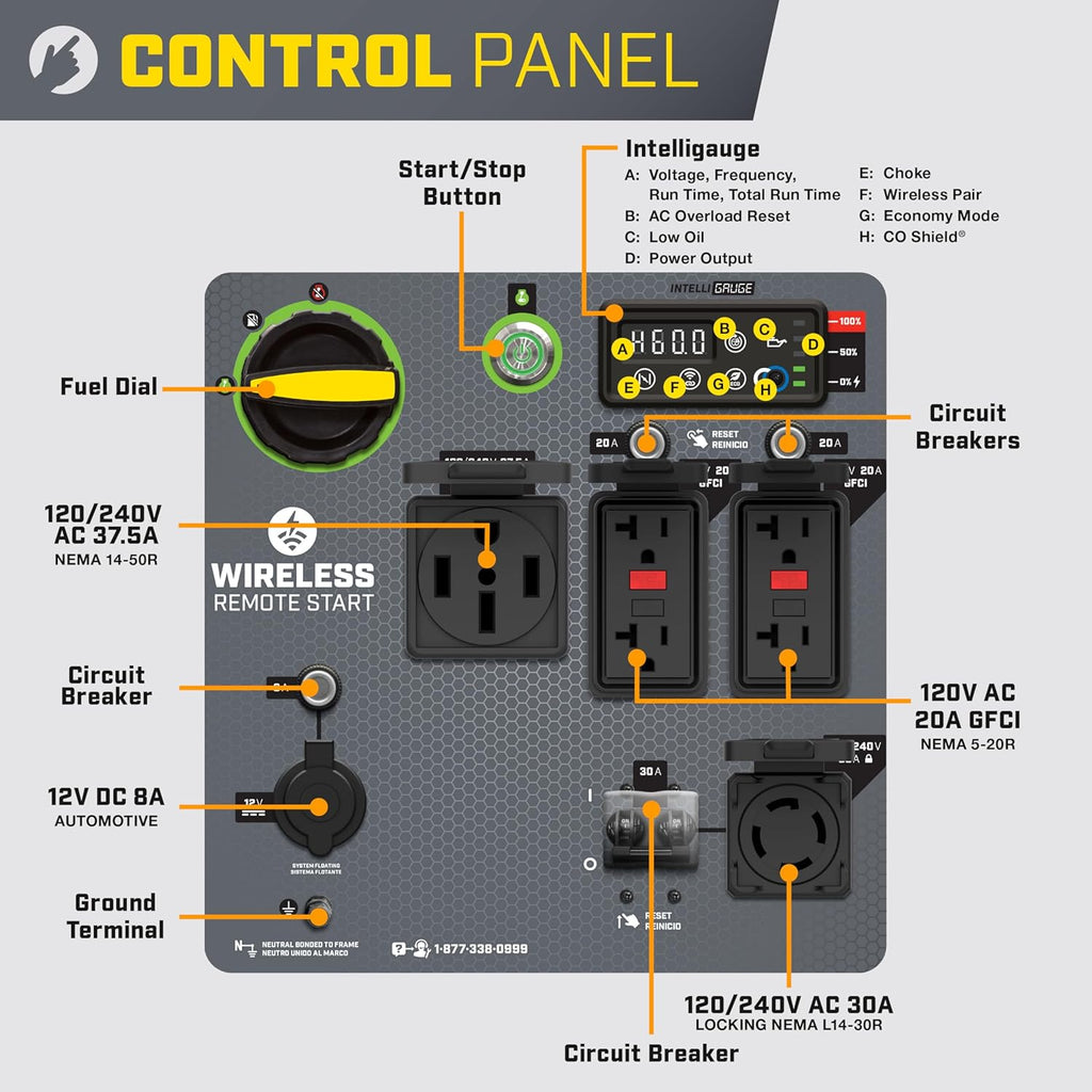 Champion Power Equipment 11,000-Watt Wireless Remote Start Home Backup Portable Inverter Generator with Quiet Technology and CO Shield