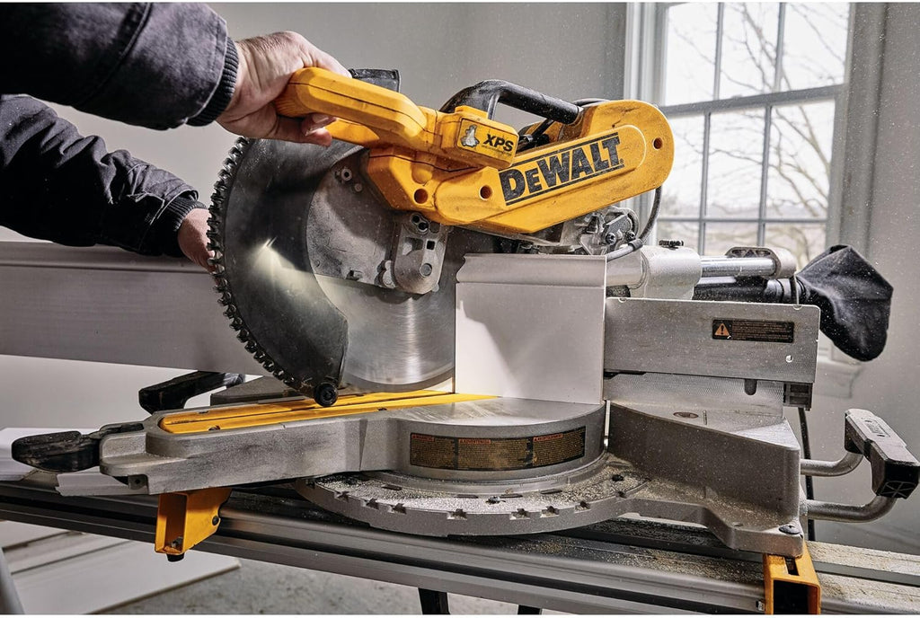 DEWALT Miter Saw, 12-inch Double Bevel Sliding Compound Miter Saw with XPS LED Shadow Light System, Includes Blade Wrench, Material Clamp and Dust Bag (DWS780)