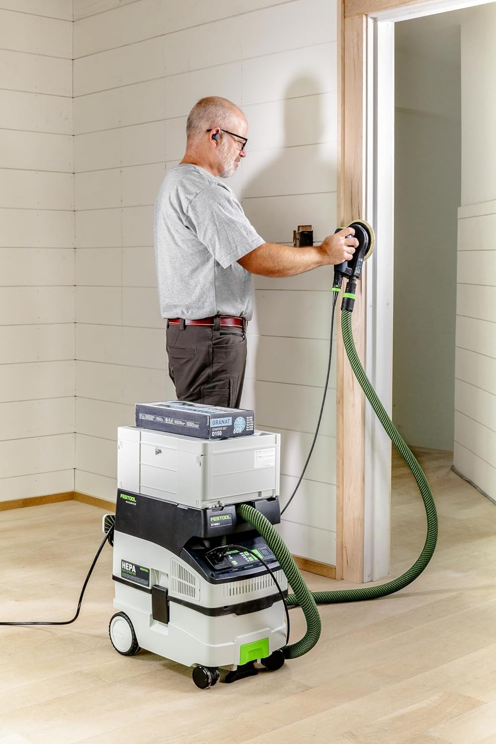 Festool 578867 Limited Edition CT MIDI I Dust Extractor + ETS EC 150/5 Random Orbit Sander Set | Includes Granat Abrasive Starter Kit & Filter Bags | HEPA Filtration | Bluetooth® Enabled