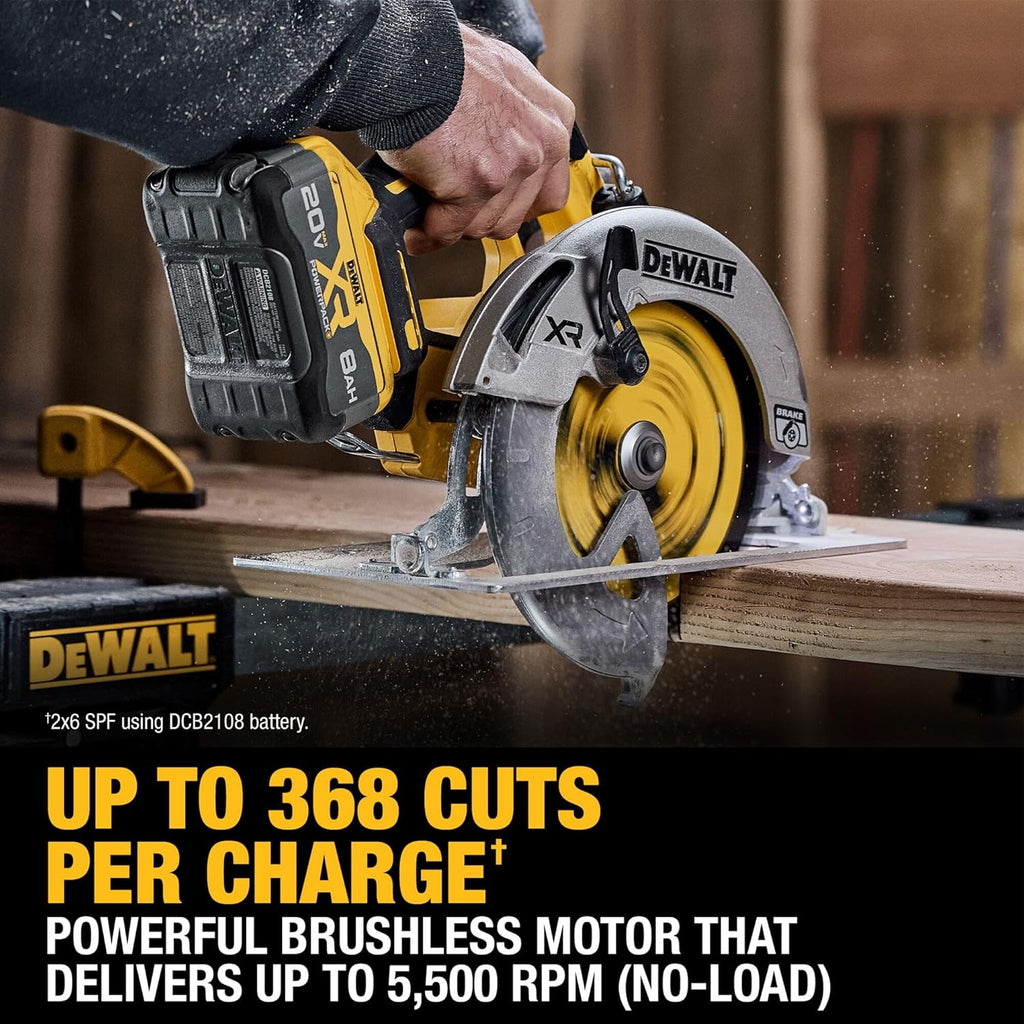 DEWALT 20V MAX XR 7-1/4" Cordless Circular Saw Kit XR POWERPACK with Battery and Charger Included (DCS590WW1)