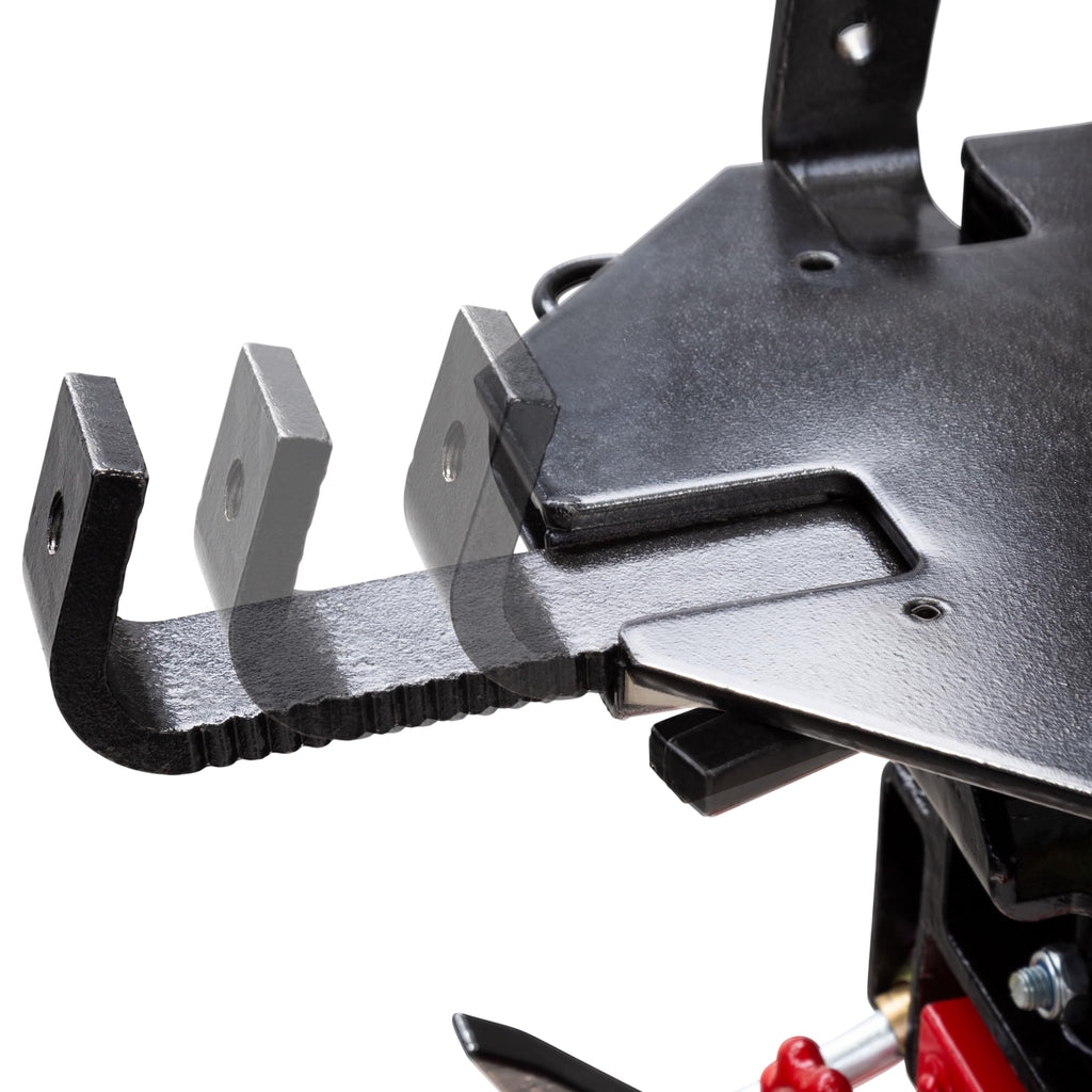 SUNEX TOOLS 1,000 lb Telescopic Transmission Jack, Air/Hydraulic, Foot & Hand Pump, Adjustable Saddle Arms, 73.5 in Max Height, Model 7796