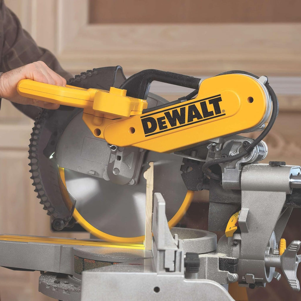 DEWALT Miter Saw, 12-inch Double Bevel Sliding Compound Miter Saw with XPS LED Shadow Light System, Includes Blade Wrench, Material Clamp and Dust Bag (DWS780)