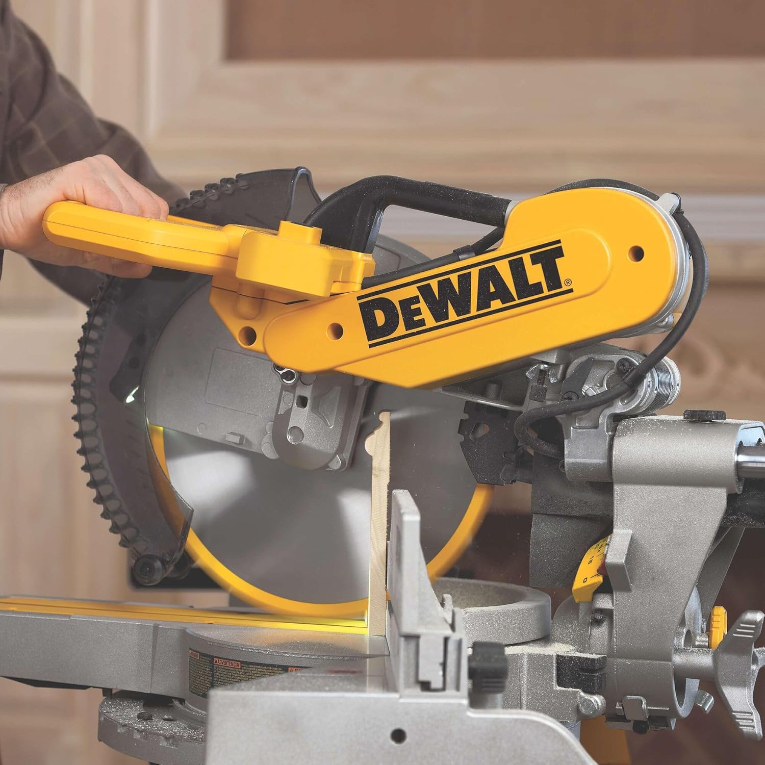 DEWALT Miter Saw, 12-inch Double Bevel Sliding Compound Miter Saw with XPS LED Shadow Light System, Includes Blade Wrench, Material Clamp and Dust Bag (DWS780)