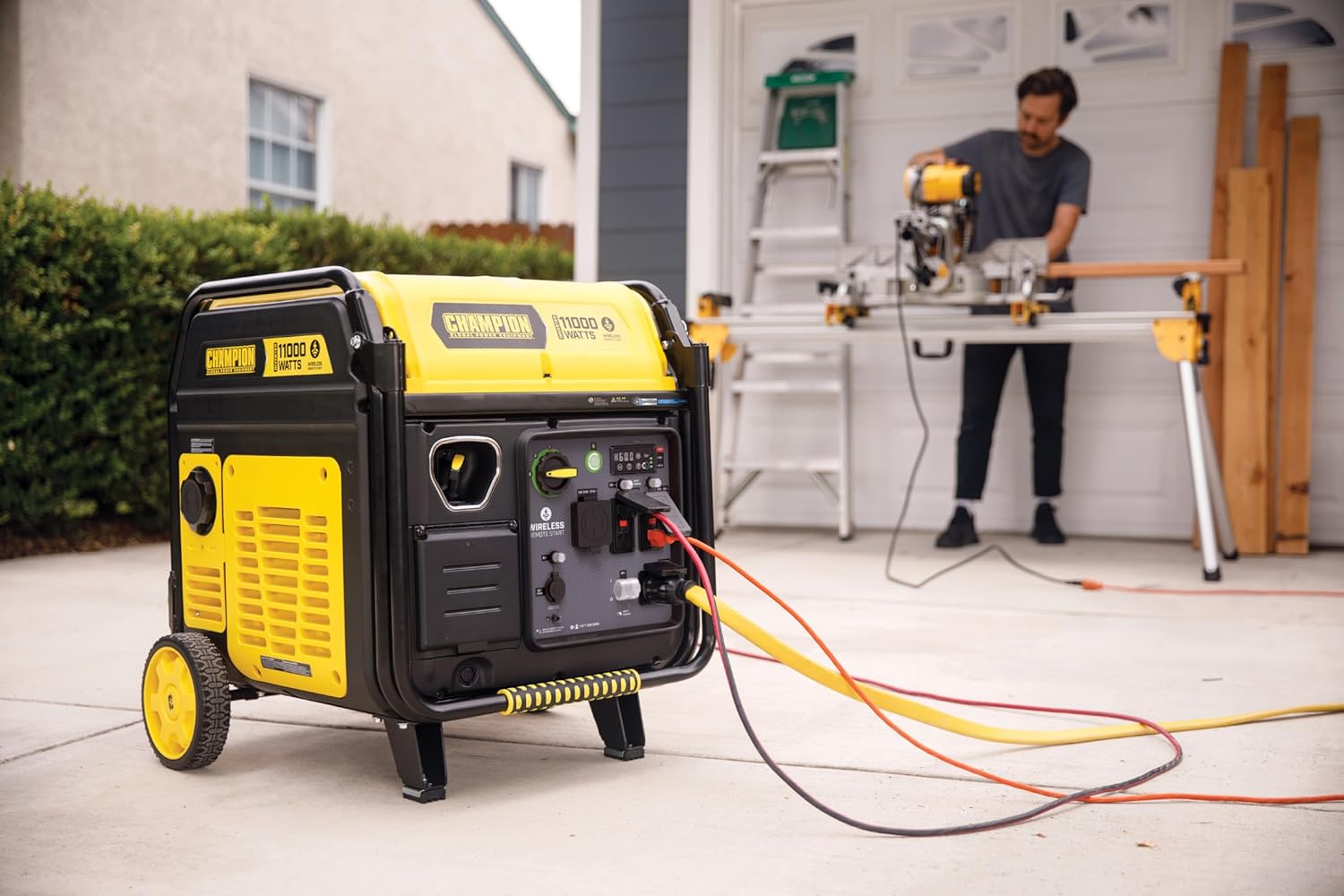 Champion Power Equipment 11,000-Watt Wireless Remote Start Home Backup Portable Inverter Generator with Quiet Technology and CO Shield