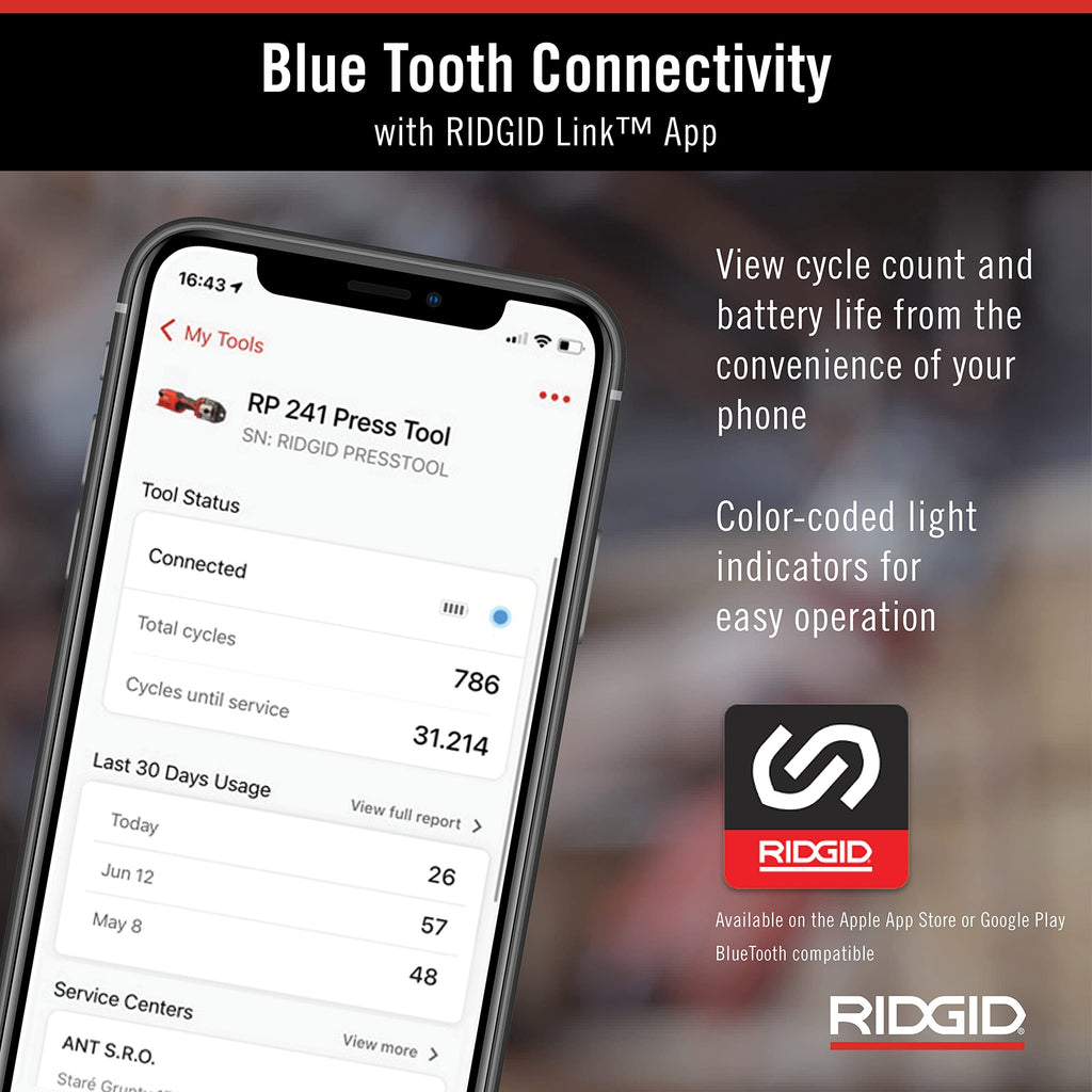 RIDGID 78148 RP 251 Compact Press Tool Battery Kit with ProPress Jaws (1/2" to 1-1/4"), In-Line Pressing Tool for Copper, Stainless Steel, PEX, and Carbon Steel