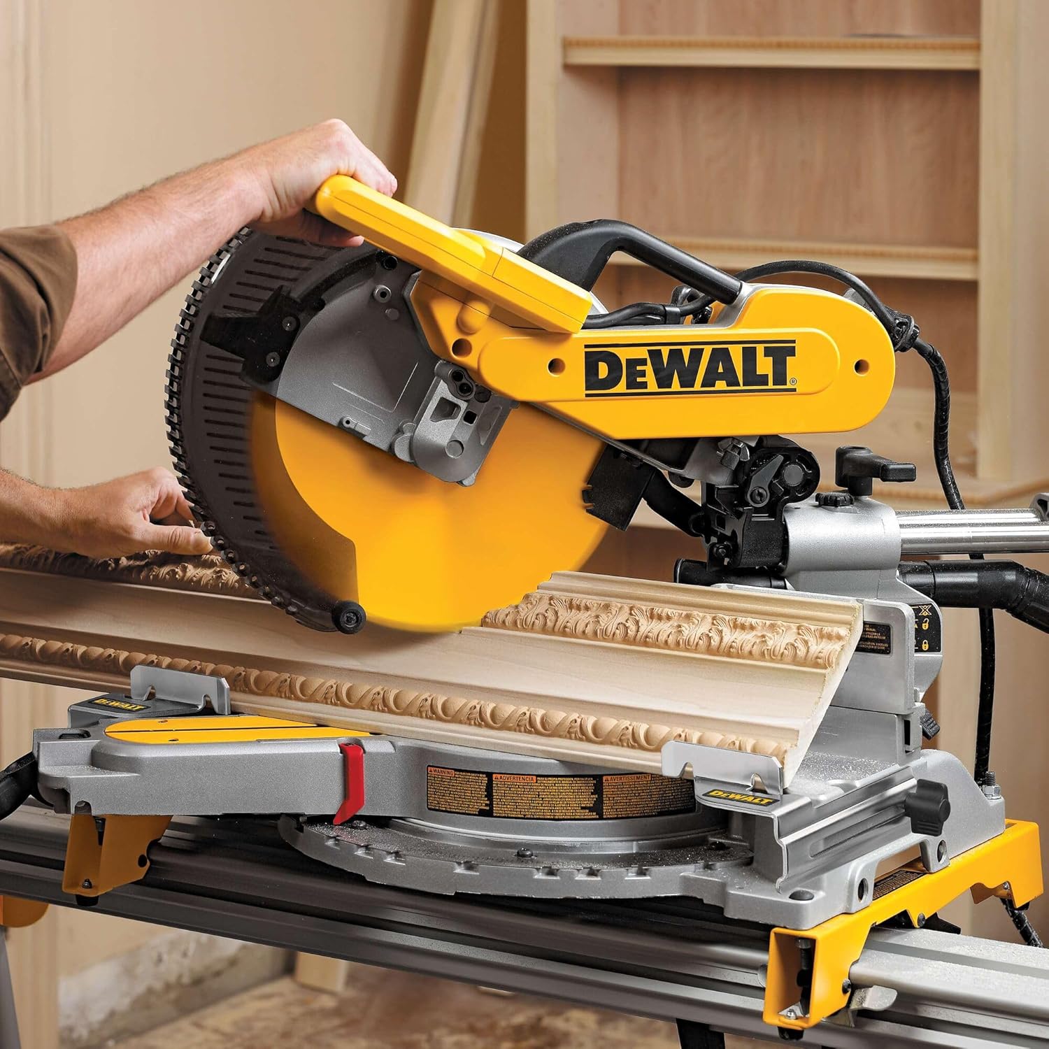 DEWALT Miter Saw, 12-inch Double Bevel Sliding Compound Miter Saw with XPS LED Shadow Light System, Includes Blade Wrench, Material Clamp and Dust Bag (DWS780)