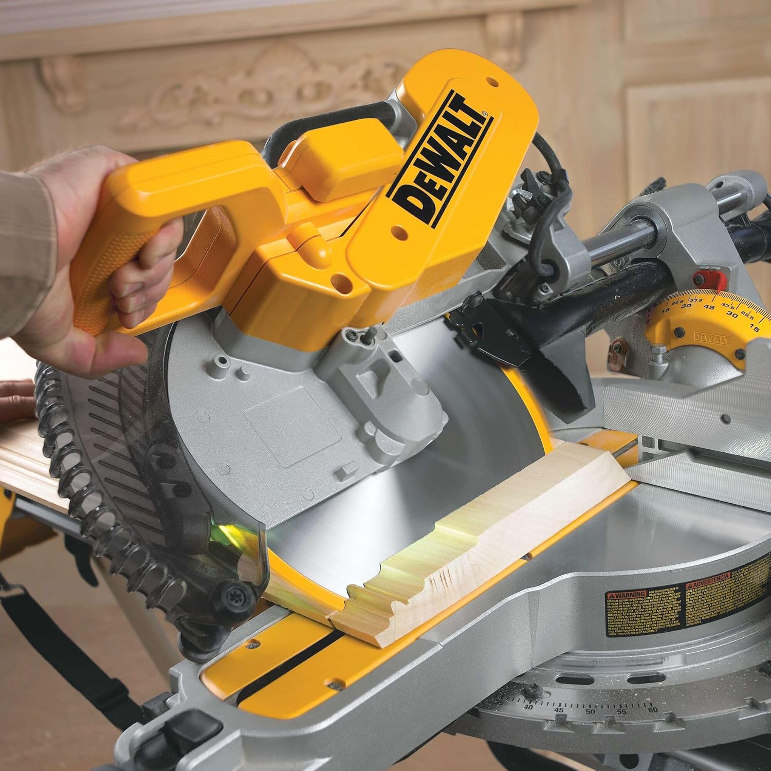 DEWALT Miter Saw, 12-inch Double Bevel Sliding Compound Miter Saw with XPS LED Shadow Light System, Includes Blade Wrench, Material Clamp and Dust Bag (DWS780)