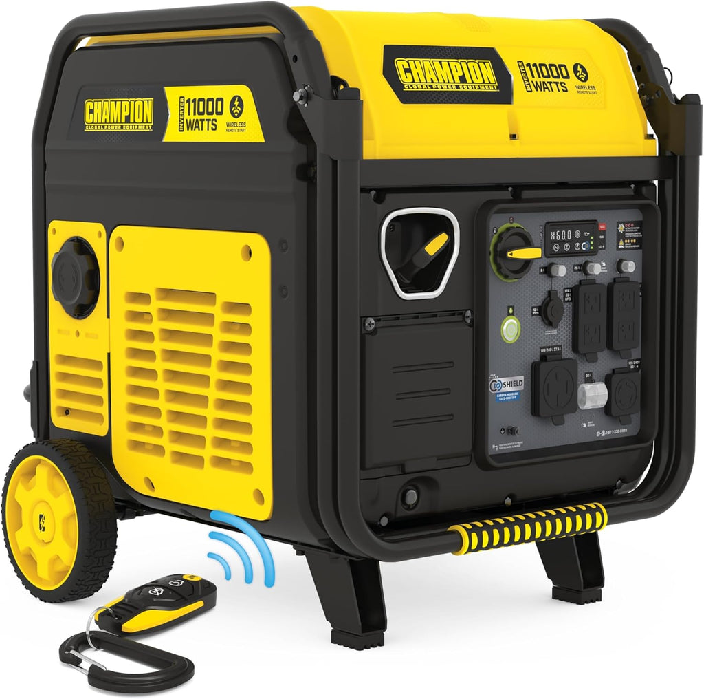 Champion Power Equipment 11,000-Watt Wireless Remote Start Home Backup Portable Inverter Generator with Quiet Technology and CO Shield