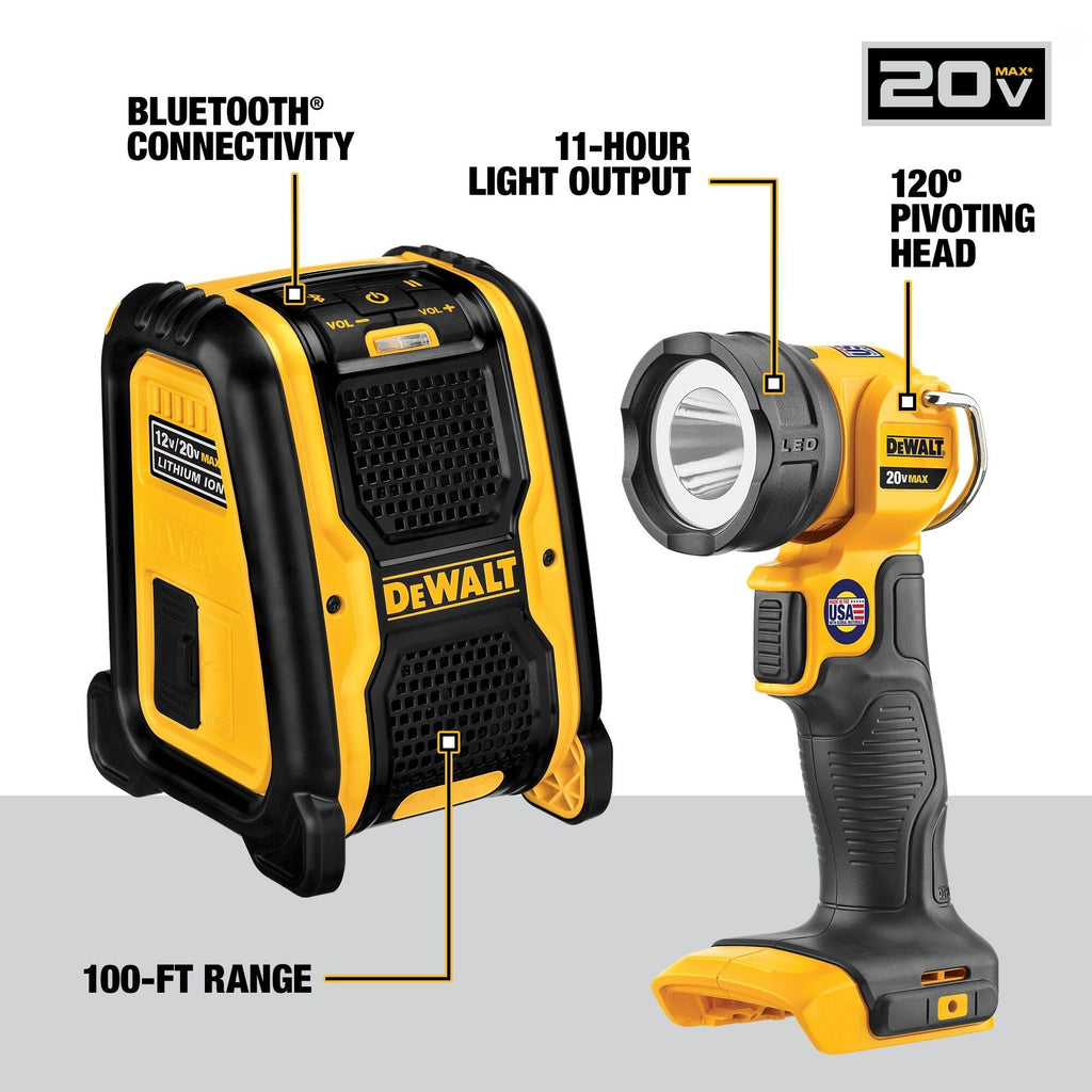DEWALT 20V MAX Power Tool Combo Kit, 10 Tool Cordless Power Tool Set, 2 Batteries, Charger and 2 Bags Included, Dewalt Brushless Combo Kit (DCK1021D2)