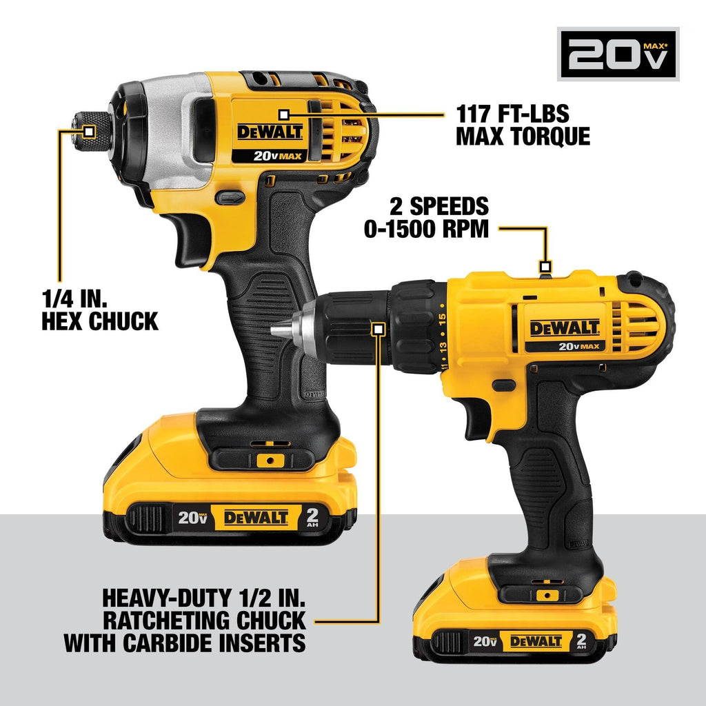 DEWALT 20V MAX Power Tool Combo Kit, 10 Tool Cordless Power Tool Set, 2 Batteries, Charger and 2 Bags Included, Dewalt Brushless Combo Kit (DCK1021D2)