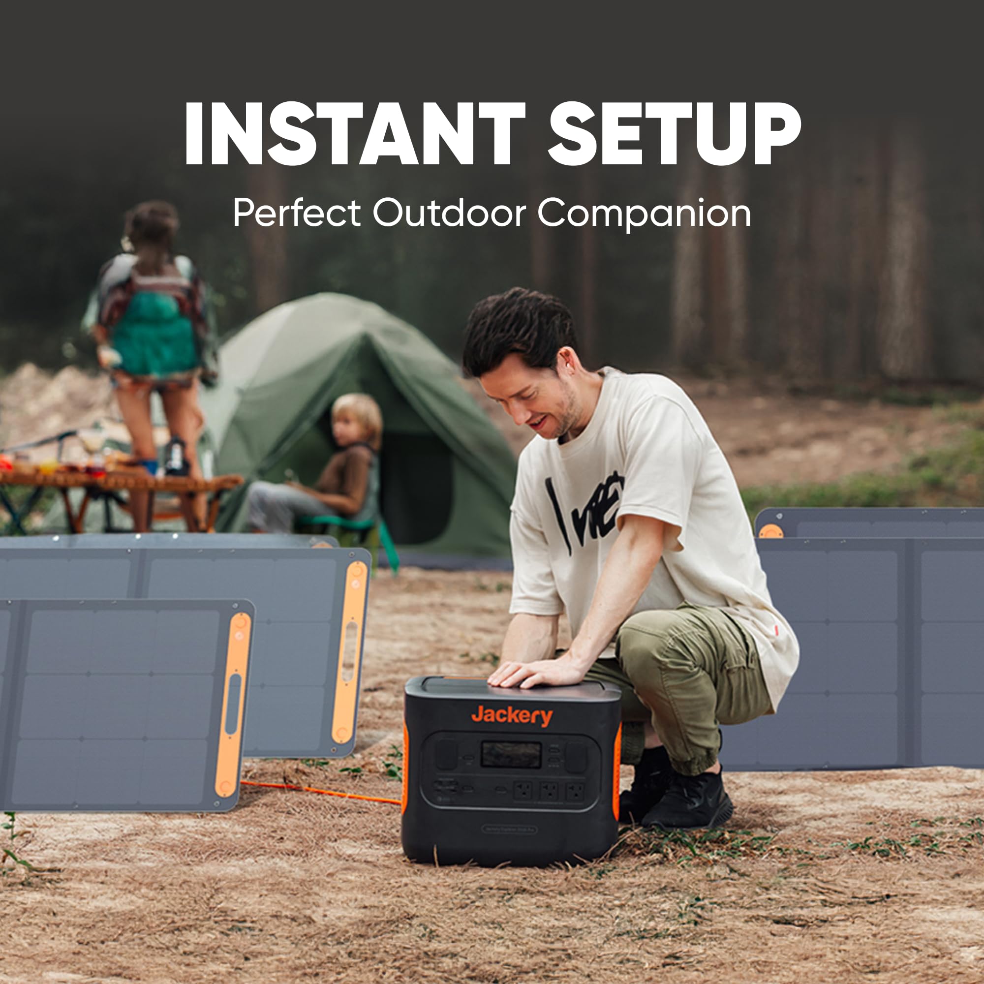 Jackery SolarSaga 200W Portable Solar Panel,IP68 Foldable Bifacial Solar Panels,Compatible with Jackery Explorer Power Station and Solar Generator,for Rooftops Outdoor Camping Off-Grid and RVs