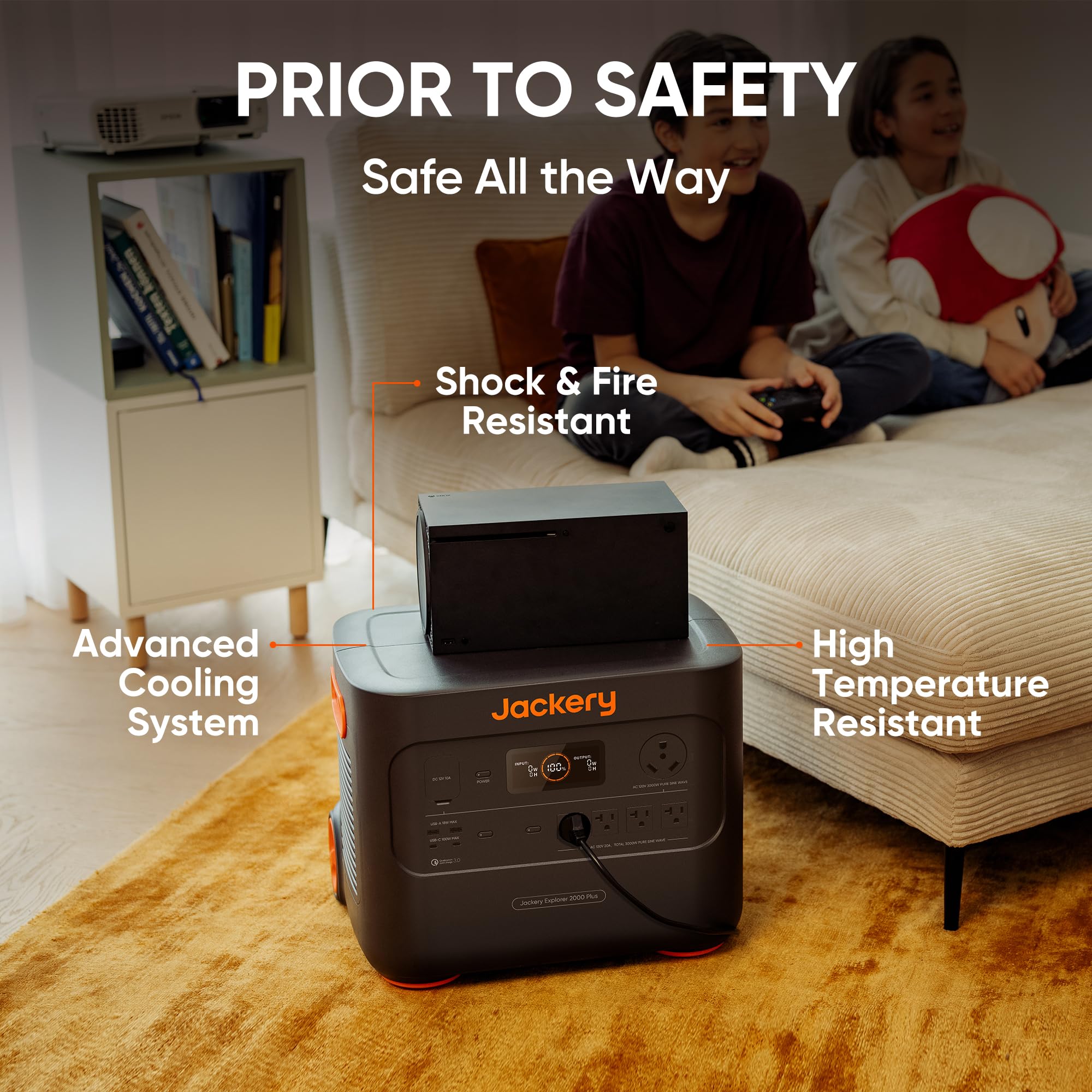 Jackery Portable Power Station Explorer 2000 Plus, Solar Generator with 2042Wh LiFePO4 Battery 3000W Output, Expandable to 24kWh 6000W, for Outdoor RV Camping & Emergency (Solar Panel Optional)
