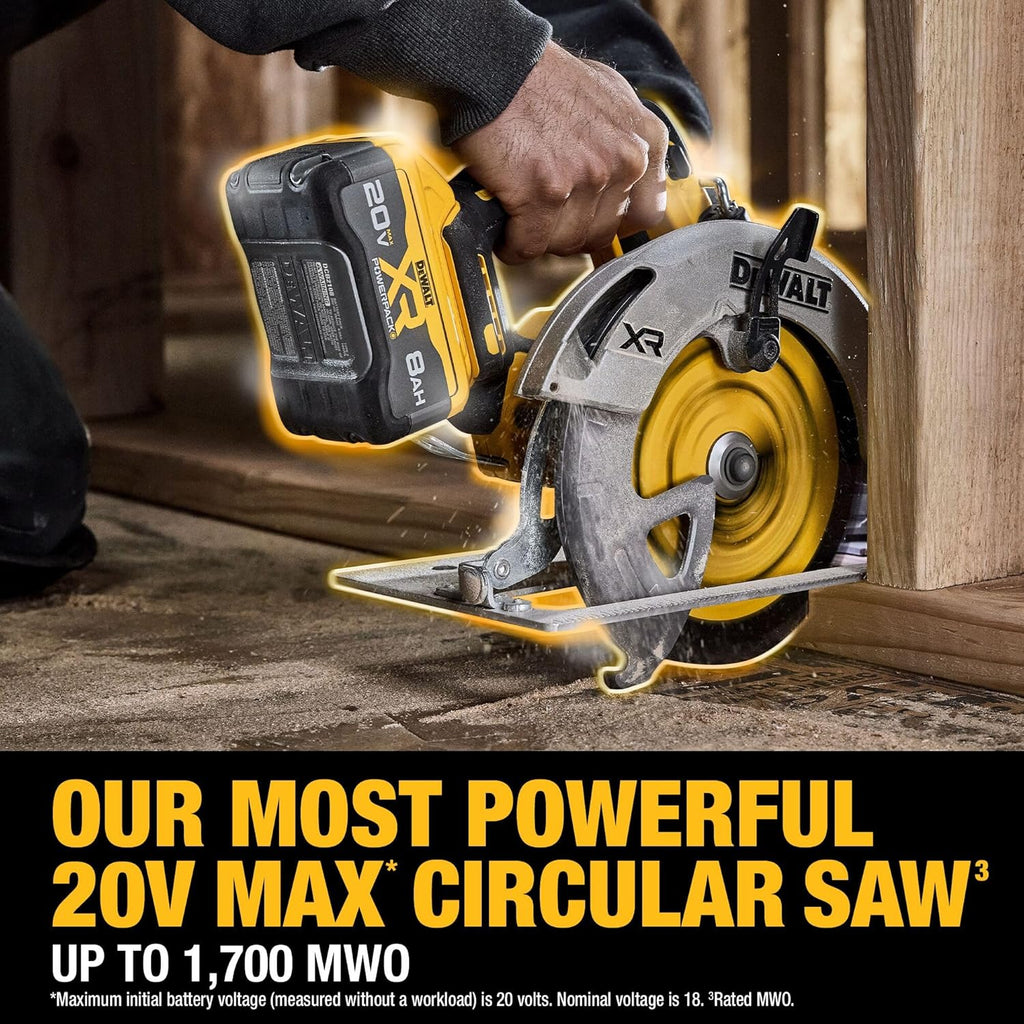 DEWALT 20V MAX XR 7-1/4" Cordless Circular Saw Kit XR POWERPACK with Battery and Charger Included (DCS590WW1)